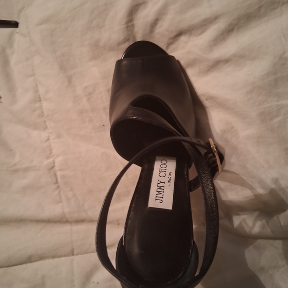 Jimmy Choo Black Peep-Toe Heels Size 36 - Picture 15 of 16
